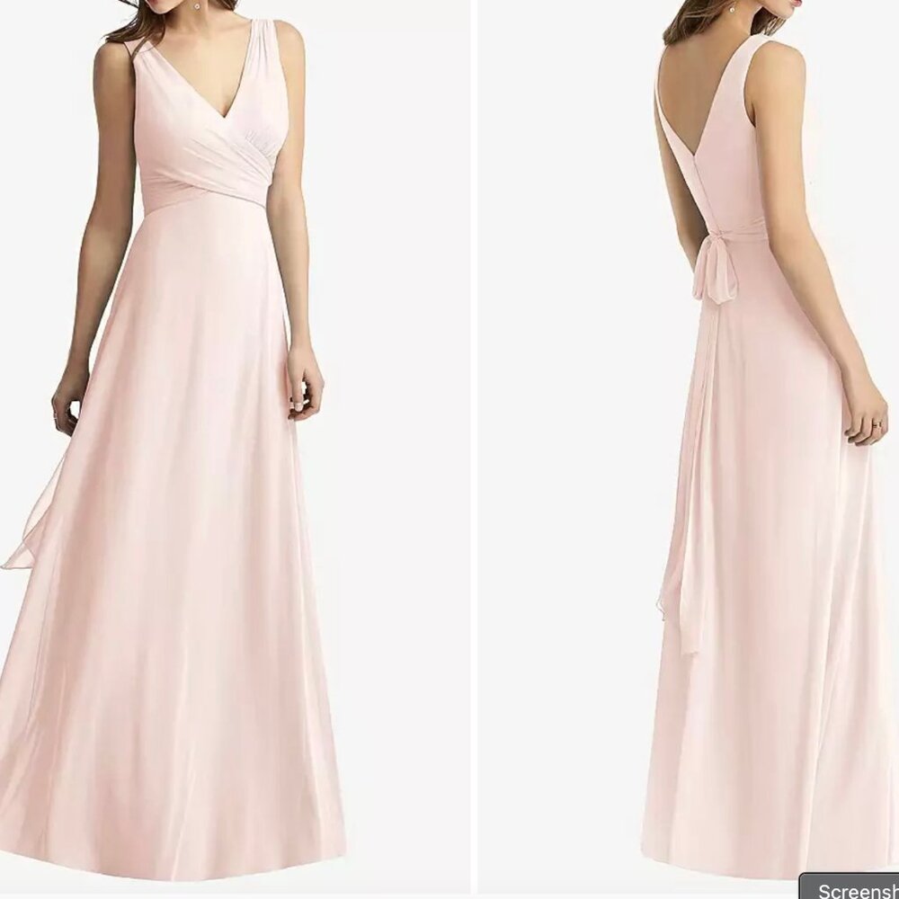 Sleeveless V-Neck Chiffon Wrap Dress